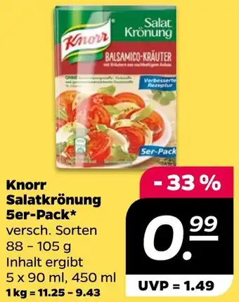 NETTO Knorr Salatkrönung 5er-Pack 88-105 g Angebot