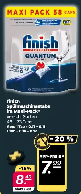 NETTO finish Spülmaschinentabs im Maxi-Pack 48-73 Tabs Angebot