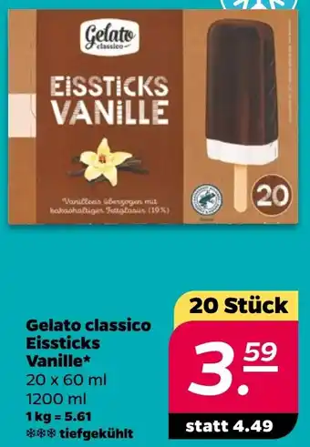 NETTO Gelato classico Eissticks Vanille 20 Stück Angebot