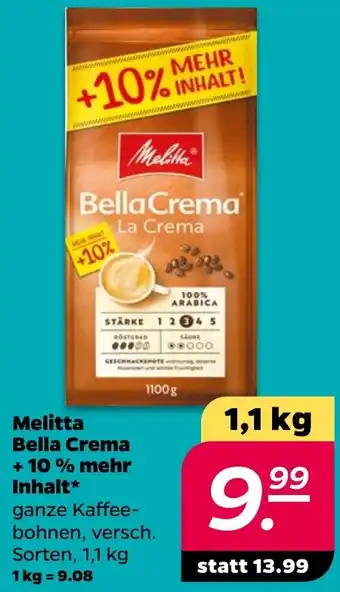 NETTO Melitta Bella Crema + 10% mehr Inhalt 1,1 kg Angebot