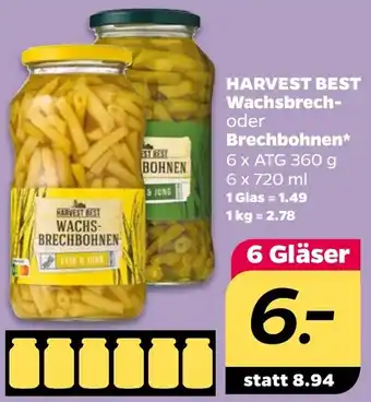 NETTO HARVEST BEST Wachsbrech oder Brechbohnen 6x720 ml Angebot