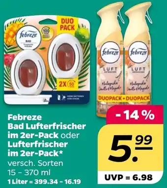 NETTO Febreze Bad Lufterfrischer im 2er-Pack oder Lufterfrischer im 2er-Pack 15 - 370 ml Angebot