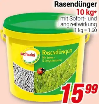 CENTERSHOP Schola Rasendünger 10 kg Angebot