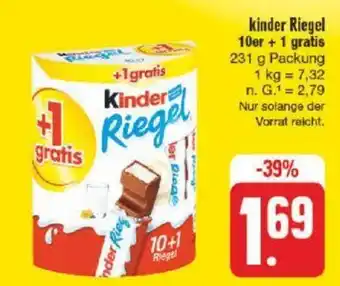 nah & gut kinder Riegel 10er + 1 gratis 231 g Angebot