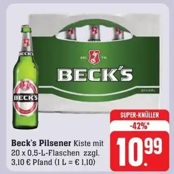 Schmidt's Märkte Beck's Pilsener Kiste mit 20 x 0,5-L Angebot