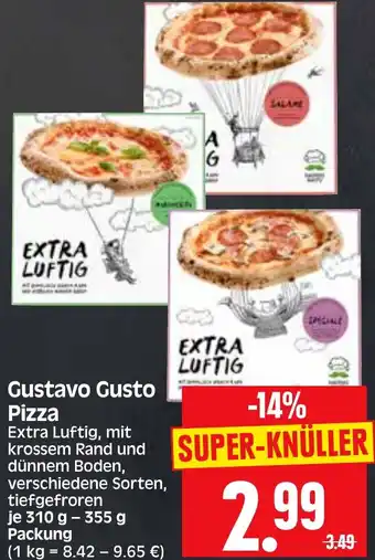 Edeka Herkules Gustavo Gusto Pizza 310-355 g Packung Angebot