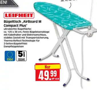 Edeka Herkules LEIFHEIT Bügeltisch „AirBoard M Compact Plus" Angebot