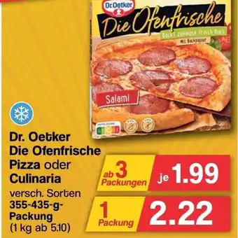 Famila Nord West Dr. Oetker Die Ofenfrische Pizza oder Culinaria 355-435 g Packung Angebot