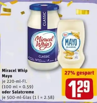 REWE PETZ Miracel Whip Mayo 220ml oder Salatcreme 500ml Angebot