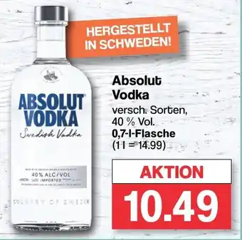 Famila Nord West Absolut Vodka 0,7 l Flasche Angebot