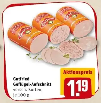 REWE PETZ Gutfried Geflügel Aufschnitt 100g Angebot