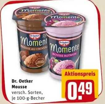 REWE PETZ Dr. Oetker Mousse 100g Becher Angebot