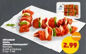 PENNY Mühlenhof Frische Schweine Fleischspieße 400g Angebot