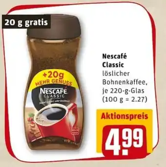 REWE PETZ Nescafé Classic 220g Angebot