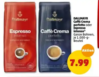 PENNY Dallmayr Caffè Crema Perfetto oder Espresso intenso 1000 g Beutel Angebot