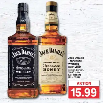 Famila Nord West Jack Daniels Tennessee Whiskey oder Likör 0,7 l Flasche Angebot