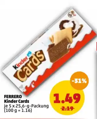 PENNY Ferrero Kinder Cards 5x25,6 g Angebot