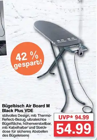 Famila Nord West Bügeltisch Air Board M Black Plus VDE Angebot