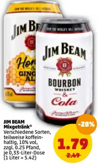 PENNY Jim Beam Mixgetränk 0,33L Angebot