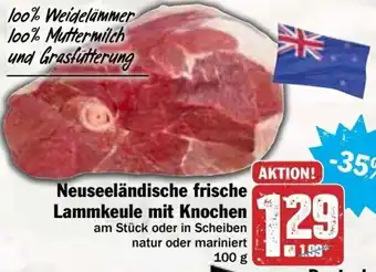 HIT Ullrich Neuseeländisches frische Lammkeule mit Knochen 100g Angebot