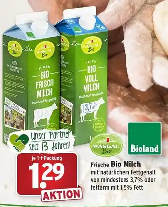 Wasgau Frische Bio Milch 1L Angebot