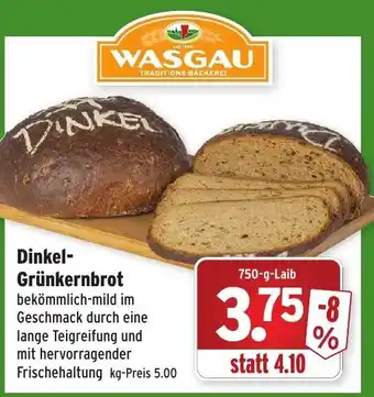 Wasgau Dinkel Grünkernbrot 750g Angebot