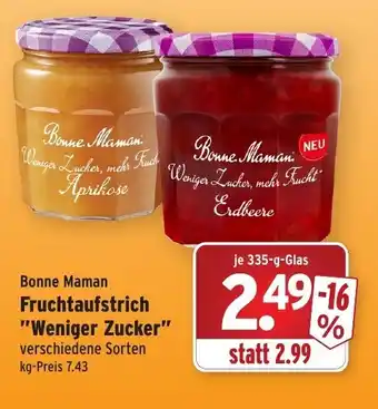 Wasgau Bonne Maman Fruchtaufstrich Weniger Zucker 335g Angebot