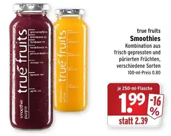 Wasgau True Fruits Smoothies 250ml Angebot