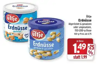 Wasgau Ültje Erdnüsse 150-200g Dose Angebot