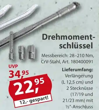 Sonderpreis Baumarkt Drehmoment-schlüssel Angebot