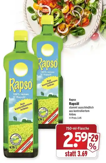 Wasgau Rapso Rapsöl 750ml Angebot