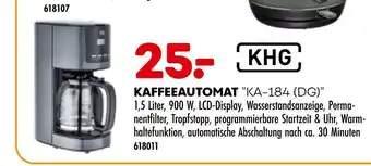 Möbel Kraft Khg kaffeeautomat "ka-184 (dg)" Angebot