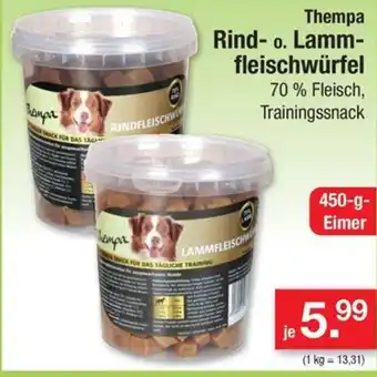 Zimmermann Thempa Rind- o. Lamm-fleischwürfel 450-g-Eimer Angebot