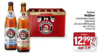 Wasgau Paulaner Weißbier 20x0,5L Angebot