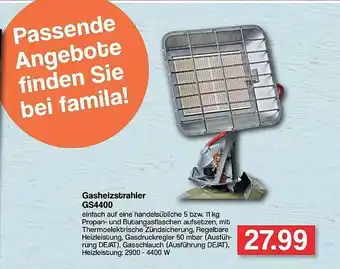 Famila Nord West Gasheizstrahler Gs4400 Angebot