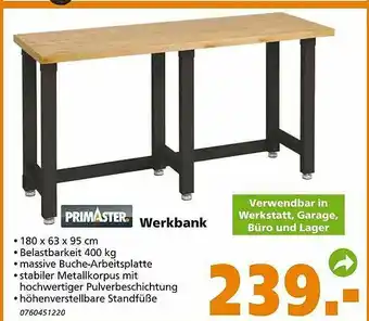 Globus Baumarkt Primaster Werkbank Angebot