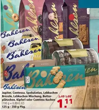 Multi Markt Bahlsen Jupiter, Contessa, Spekulatius, Lebkuchen Brezeln, Lebkuchen Mischung, Butterplätzen, Kipferl Oder Comtess Kuchen Angebot