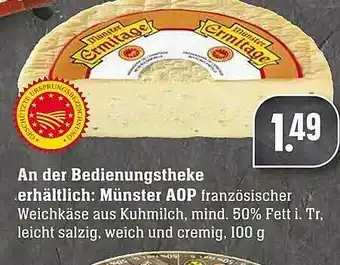 Scheck-in-Center An Der Bedienungstheke Erhältlich: Munster AOP Angebot