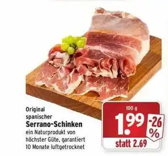 Wasgau Original Spanischer Serrano-schinken Angebot