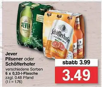 Famila Nord West Jever Pilsener Oder Schöfferhofer Angebot