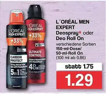 Famila Nord West L'oréal Men Expert Deospray Oder Deo Roll On Angebot