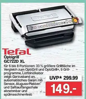 Famila Nord West Tefal Optigrill Gtc722d Xl Angebot