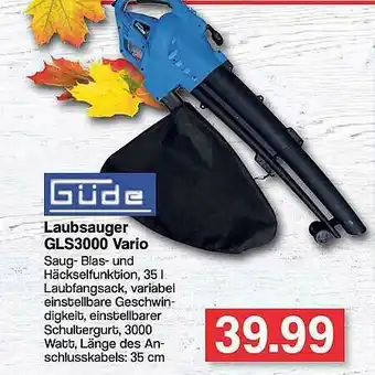 Famila Nord West Laubsauger Gls3000 Vario Güde Angebot