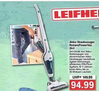 Famila Nord West Akku Staubsauger Rotaropowervac 2in1 Angebot