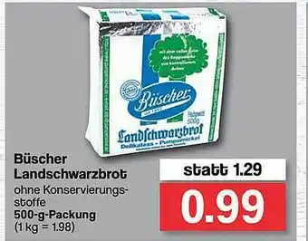 Famila Nord West Büscher Landschwarzbrot Angebot