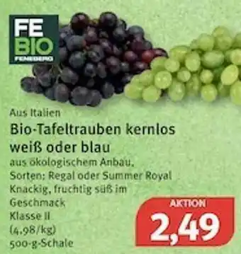 Feneberg Aus Italien Bio-tafeltrauben Kernlos Weiß Oder Blau Febio Angebot