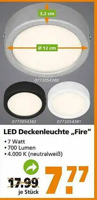 Globus Baumarkt Led-deckenleuchte „fire” Angebot