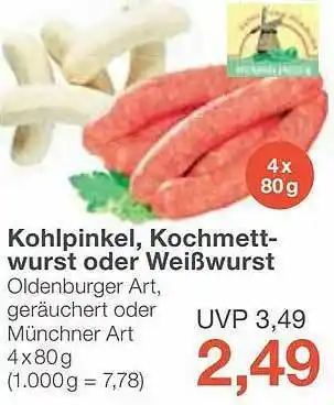 Jawoll Kohlpinkel, Kochmettwurst Oder Weißwurst Angebot