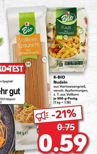 Kaufland K-bio Nudeln Angebot