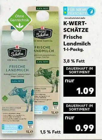 Kaufland K-wert Schätze Frische Landmilch Angebot